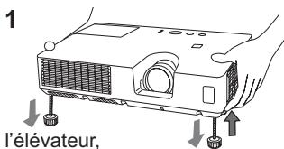 HITACHI ED-X52 - Régler l'élevateur du projecteur - 2