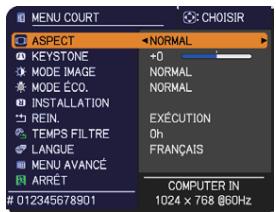 HITACHI CP-RX93 - Dans le MENU AVANCE - 1