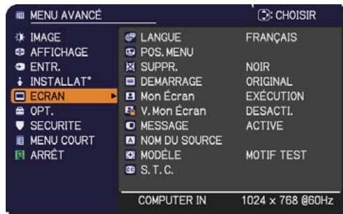 HITACHI CP-RX93 - Menu ECRAN - 1
