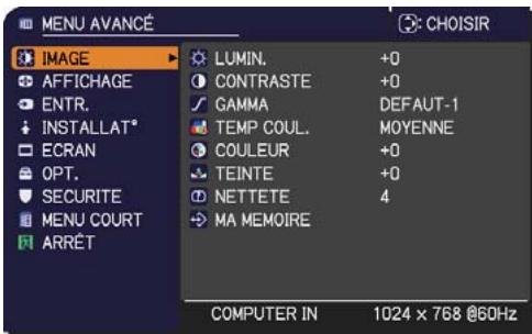 HITACHI CP-RX93 - Menu IMAGE - 1