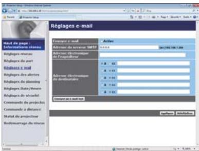HITACHI CP-X2521WN - Réglages e-mail - 1