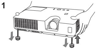 HITACHI CP-X2521WN - Régler l'élevateur du projecteur - 2