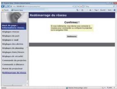 HITACHI CP-X2521WN - Redémarrage du réseau - 1