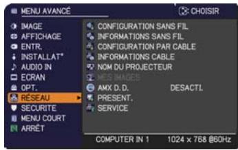 HITACHI CP-X2521WN - Menu RÉSEAU - 1