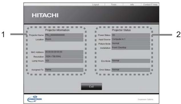 HITACHI CP-X2521WN - Fenêtre Info - 1