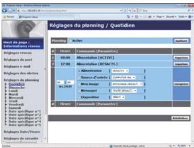 HITACHI CP-X2521WN - Réglages du planning - 1