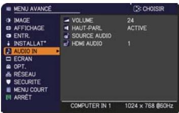HITACHI CP-X3021WN - Menu audio in - 1