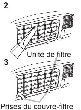 HITACHI CP-X3021WN - Nettoyer et remplacer le filtre à air - 1