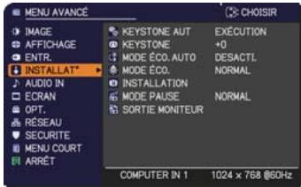 HITACHI CP-X3021WN - Menu installation - 1