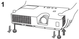 HITACHI CP-X3021WN - Régler l'élévateur du projecteur - 2