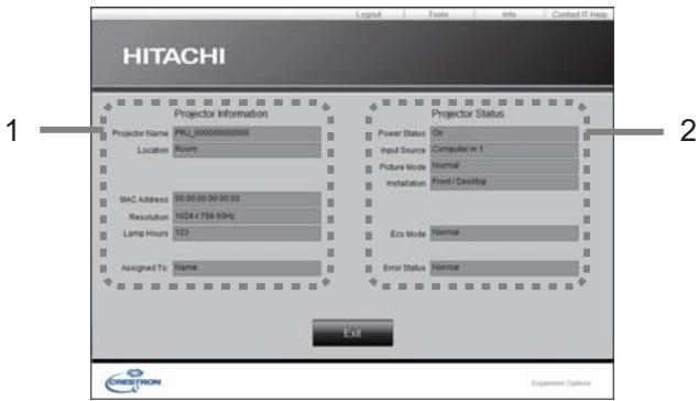 HITACHI CP-X3021WN - Fenêtre Info - 1