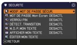 HITACHI CP-X3021WN - Accédez au menu Sécurité - 3