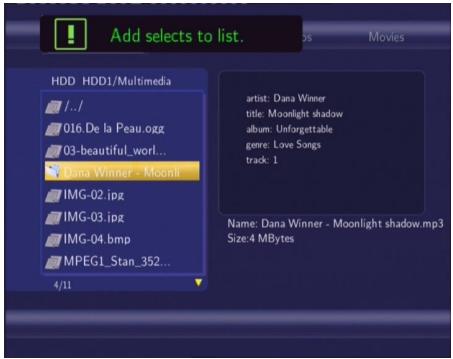 MEMUP MEDIA DISK ZX - Ajouter des fichiers à la liste d'écoute - 2