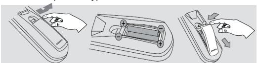 LEXIBOOK LCDDVD2BB - Mise en place des piles de la télécommande - 1