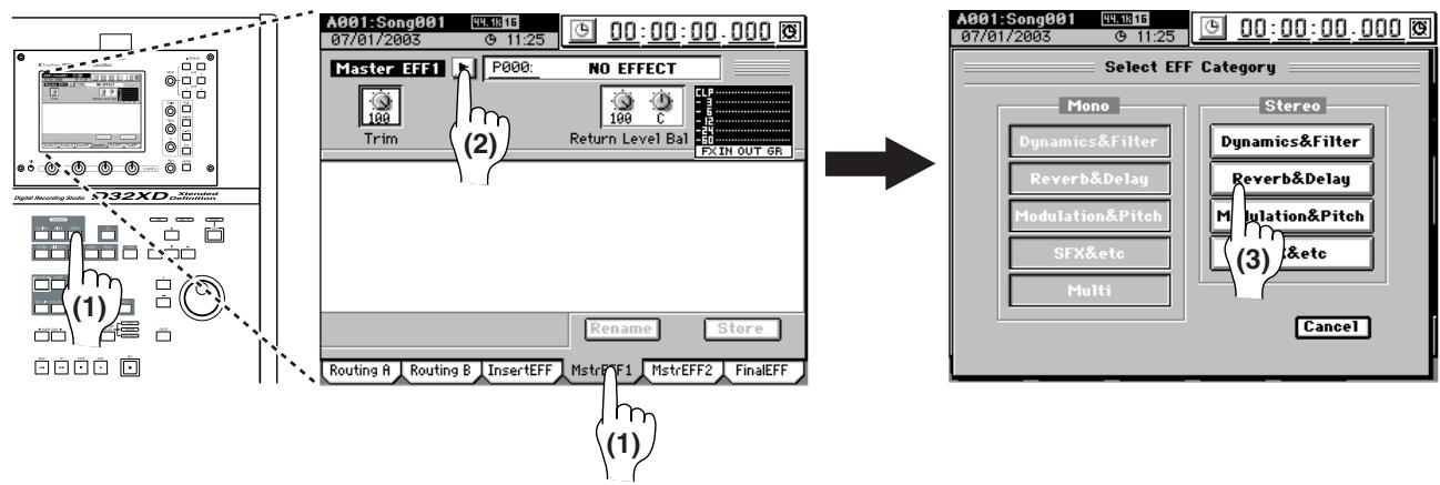 KORG D32XD - Selectionner un effet master - 1