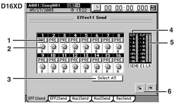 KORG D32XD - 3e-1. Départ d'effet 1 (Effect 1 Send) - 2