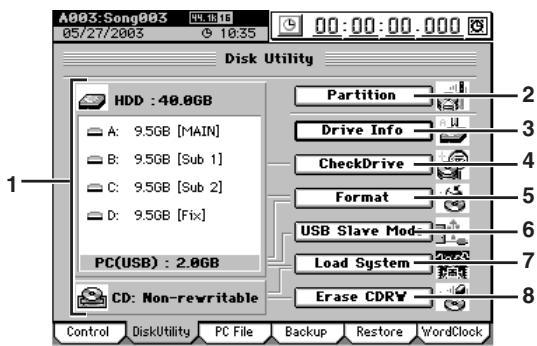 KORG D32XD - 6-2. Utilaires de disque (Disk Utility) - 1