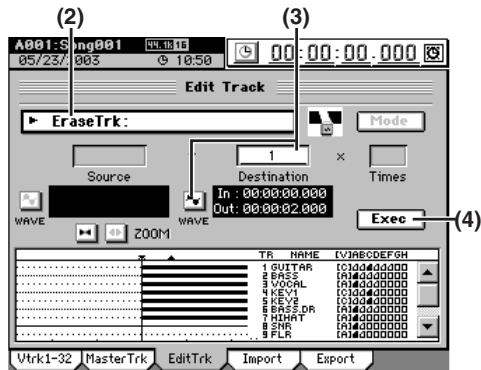 KORG D32XD - Effacer une piste (EraseTrk) - 1