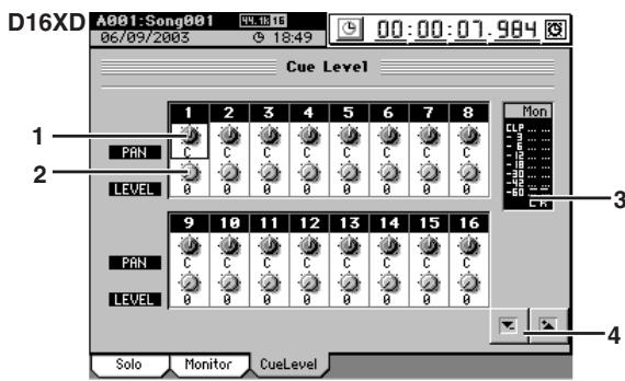 KORG D32XD - 3f-3. Niveau de(retour (Cue Level) - 2