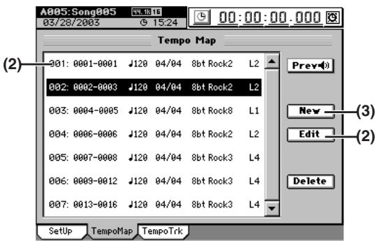 KORG D32XD - Carte de tempo (Tempo map) - 1
