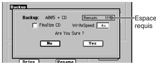 KORG D32XD - Quand vous sauvegardez sur CD-R/RW - 1