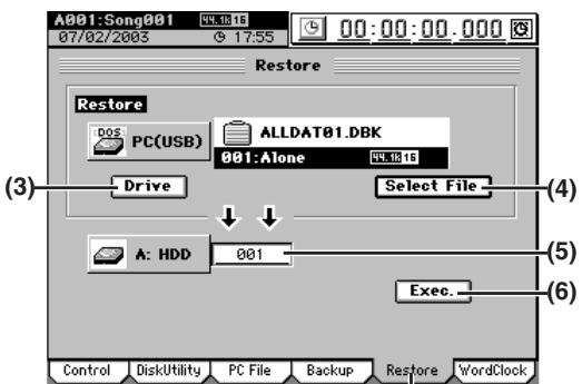 KORG D32XD - 1-2. Rechargement de données sauvegardées - 1