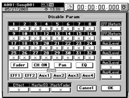 KORG D32XD - Désactivation de paramètre (Disable Prm) - 1