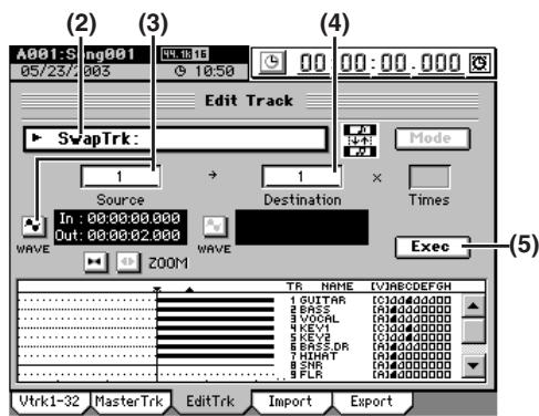 KORG D32XD - Echanger les pistes (SwapTrk) - 1