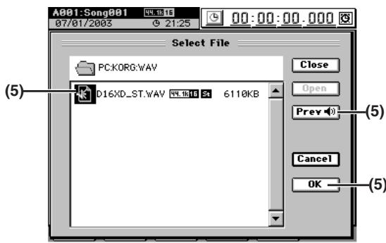 KORG D32XD - Importer un fichier au début d'un morceau - 4