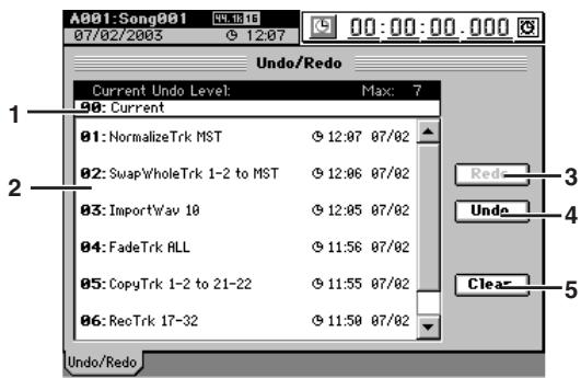 KORG D32XD - Action d'annulation (Undo) et restauration (Redo) - 2