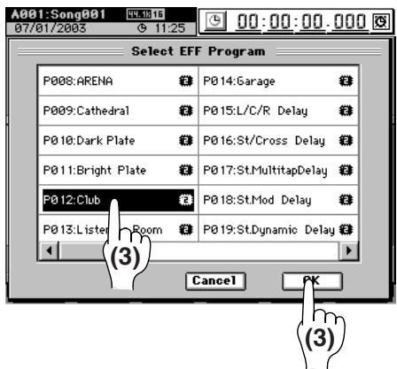 KORG D32XD - Selectionner un effet master - 2