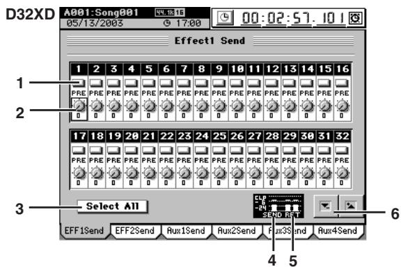 KORG D32XD - 3e-1. Départ d'effet 1 (Effect 1 Send) - 1