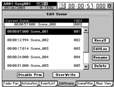 KORG D32XD - 4-2. Rappel d'une scène - 1