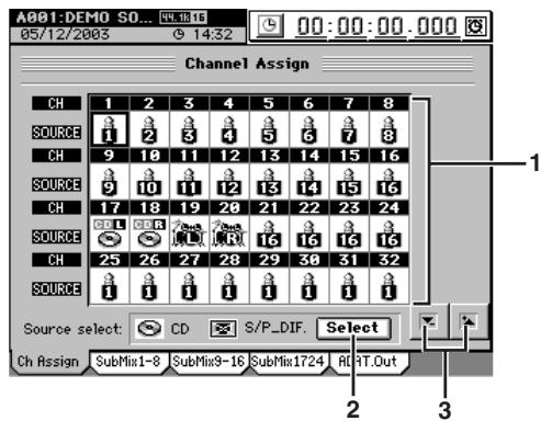 KORG D32XD - 3a-1. Affection de canal (CH Assign) - 1