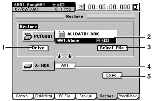 KORG D32XD - 6-5. Rechargement (Restore) - 1