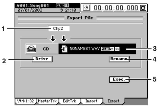 KORG D32XD - 10-5. Export File (exportation de fichier) - 1