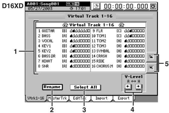 KORG D32XD - 10-1. Pistes virtuelles 1-32 [*1-16] - 2