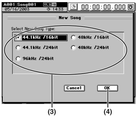 KORG D32XD - 1-1. Créer un nouveau morceau - 2