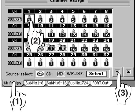 KORG D32XD - Affectation des entrées aux canaux - 5