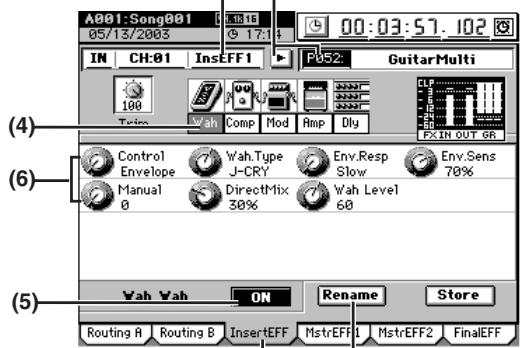 KORG D32XD - Editor les paramètres d'effet - 1