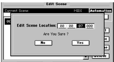 KORG D32XD - Editor la position d'une scene stockée - 1