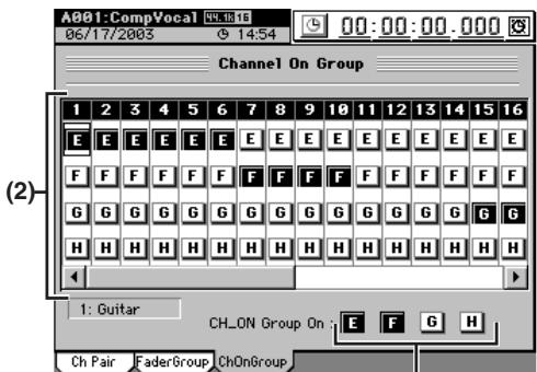 KORG D32XD - Groupes CH ON - 1