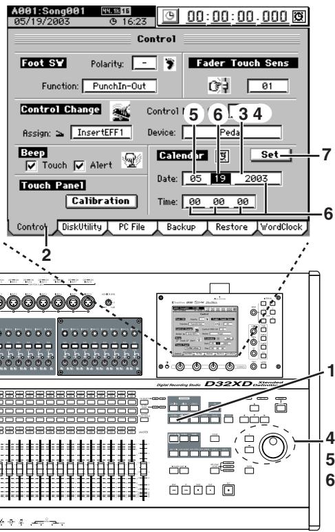KORG D32XD - Régler l'horloge du calendrier - 1