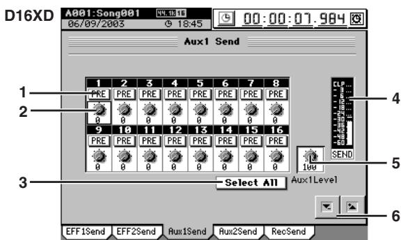 KORG D32XD - 3e-3. Départ Aux1 (Aux1 Send) - 2