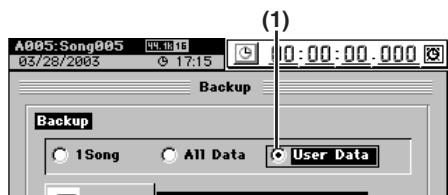KORG D32XD - Sauvegarde des données utiliser (User Data) - 1
