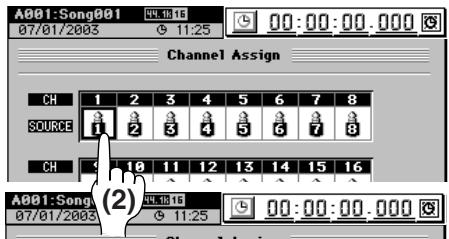 KORG D32XD - Affectation des entrées aux canaux - 4