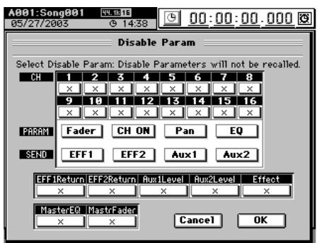 KORG D32XD - Désactivation de paramètre (Disable Prm) - 1