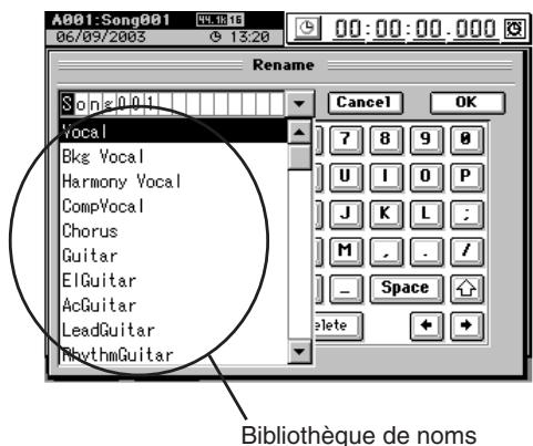KORG D32XD - Employer la bibliothèque de noms - 1