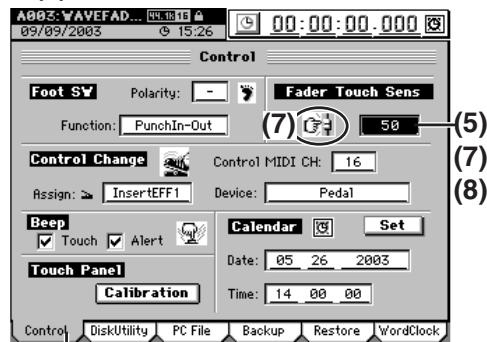 KORG D32XD - Régler la sensibilité des faders motorisés (D32XD) - 2