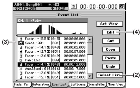 KORG D32XD - Editor les événements - 1